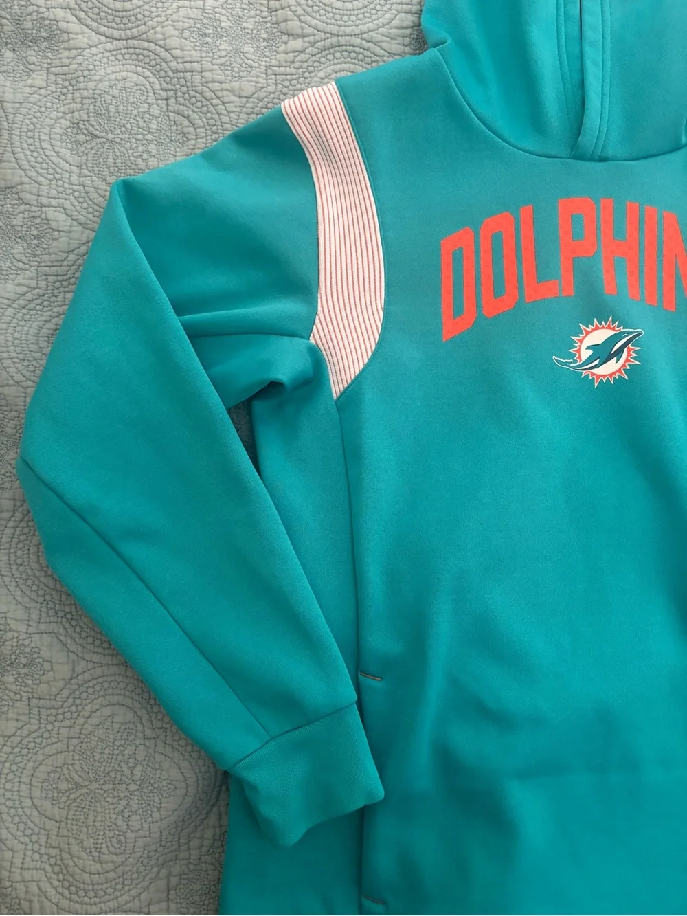 NFL Kids Teal Dolphins Hooded Pullover with Coral Accents